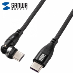 강원전자 산와서플라이 USB C타입 5A 100W 고속충전 회전 케이블 1m