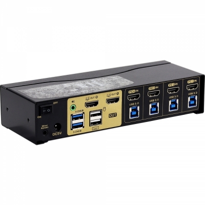강원전자 넷메이트 Multi-View 듀얼 4K HDMI KVM 4:1 스위치(USB)
