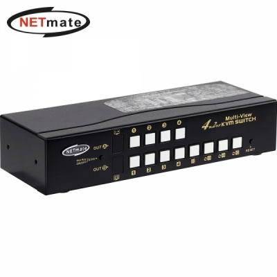 강원전자 넷메이트 Multi-View 듀얼 4K HDMI KVM 4:1 스위치(USB)