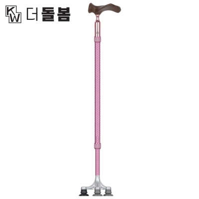 강원전자 더돌봄 DB-CRTPC02 프리미엄 6발 자립형 양손 지팡이(핑크)