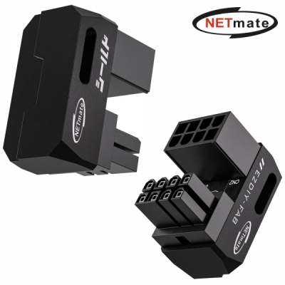 강원전자 넷메이트 PCI-E 8핀 변환 어댑터 (블랙/STD 180도/2PACK) [EZDIY-FAB]