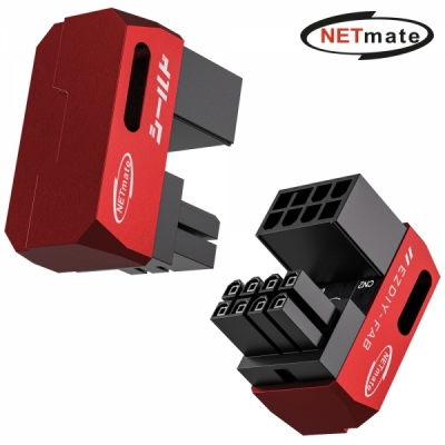 강원전자 넷메이트 PCI-E 8핀 변환 어댑터 (레드/STD 180도/2PACK) [EZDIY-FAB]
