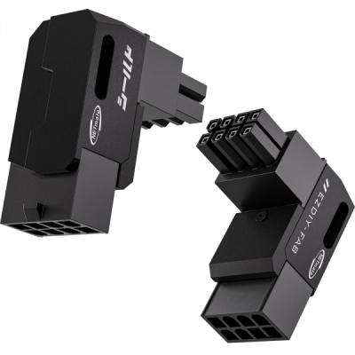강원전자 넷메이트 PCI-E 8핀 변환 어댑터 (블랙/RVS 90도/2PACK) [EZDIY-FAB]