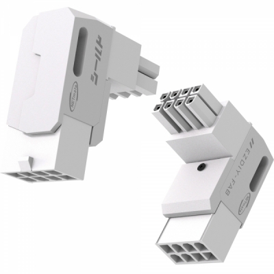 강원전자 넷메이트 PCI-E 8핀 변환 어댑터 (화이트/RVS 90도/2PACK) [EZDIY-FAB]