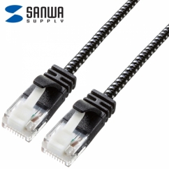 강원전자 산와서플라이 CAT.6A UTP 슬림 랜 케이블 0.5m (블랙&화이트)