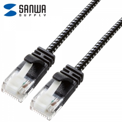 강원전자 산와서플라이 CAT.6A UTP 슬림 랜 케이블 10m (블랙&화이트)