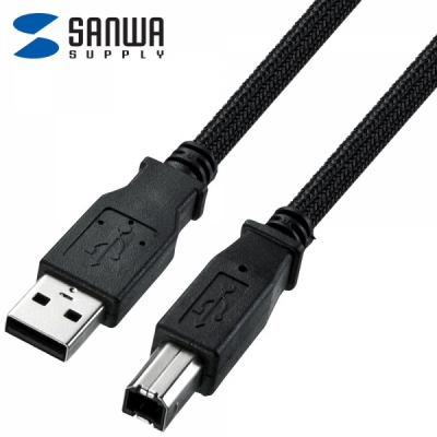 강원전자 산와서플라이 USB2.0 AM-BM 나일론메쉬 케이블 1.5m