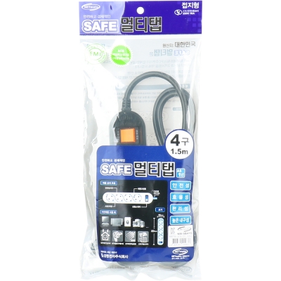 강원전자 넷메이트 SAFE 멀티탭 4구 접지 10m (블랙) NM-SB4100
