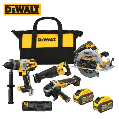 디월트 20V MAX 햄머드릴 + 그라인더 + 원형톱 + 컷쏘 멀티 세트(FLEXVOLT 9.0Ah 2팩, 충전기) DCK4021X2-KR