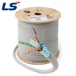 LS전선 SimpleWide 2.1 F/UTP 장거리 PoE 케이블 300m, 단선 그레이 FTP-A-C6G-E1VN-M 22AWG GY