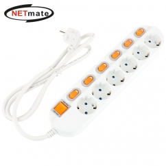 강원전자 넷메이트 SAFE 멀티탭 6구 개별 접지 5m NM-650SFS