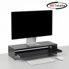 강원전자 넷메이트 다용도 2단 슬라이딩 메탈 받침대, 560x260x125mm 블랙 NM-AM560SB