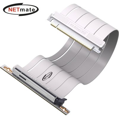 강원전자 넷메이트 PCI-E 5.0 라이저 케이블 300mm (화이트/90도) [EZDIY-FAB] NM-DPC2475