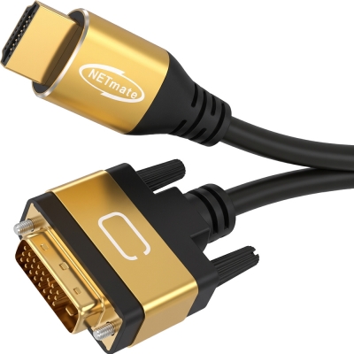 강원전자 넷메이트 HDMI to DVI Gold Metal 케이블 0.5m NM-HDM05