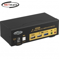 강원전자 넷메이트 듀얼 8K 60Hz HDMI KVM 2:1 스위치 NM-HK8602D