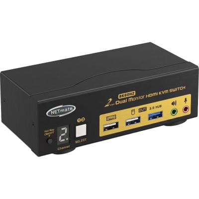 강원전자 넷메이트 듀얼 8K 60Hz HDMI KVM 2:1 스위치 NM-HK8602D