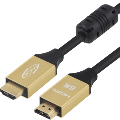 강원전자 넷메이트 ATC 공식 인증 HDMI 2.1 Gold Metal 케이블 0.3m NM-HQM003G