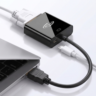 강원전자 넷메이트 HDMI to VGA(RGB) 컨버터, 전원 입력 NM-HV03AP