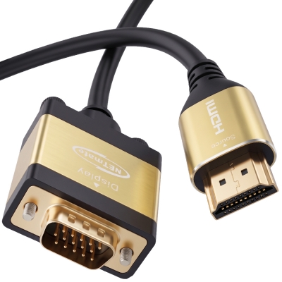 강원전자 넷메이트 HDMI to VGA(RGB) Gold Metal 케이블 2m NM-HVM20