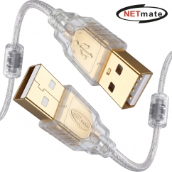 강원전자 넷메이트 프리미엄 USB2.0 AM-AM 투명 케이블 0.5m NM-PUA205S