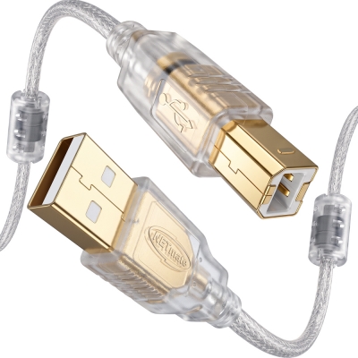 강원전자 넷메이트 프리미엄 USB2.0 AM-BM 투명 케이블 3m NM-PUB230S