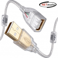강원전자 넷메이트 프리미엄 USB2.0 연장 AM-AF 투명 케이블 0.5m NM-PUF205S