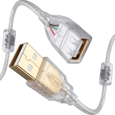 강원전자 넷메이트 프리미엄 USB2.0 연장 AM-AF 투명 케이블 1m NM-PUF210S