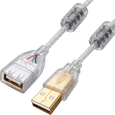 강원전자 넷메이트 프리미엄 USB2.0 연장 AM-AF 투명 케이블 1m NM-PUF210S