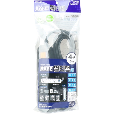 강원전자 넷메이트 SAFE 멀티탭 4구 접지 5m (블랙) NM-SB450