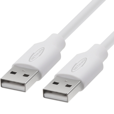 강원전자 넷메이트 USB2.0 AM-AM 케이블 0.5m (화이트) NM-TUA205