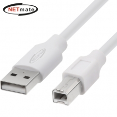 강원전자 넷메이트 USB2.0 AM-BM 케이블 1.8m (화이트) NM-TUB218