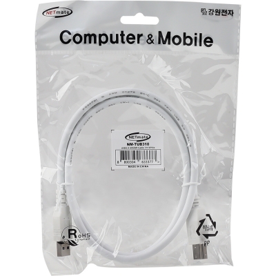 강원전자 넷메이트 USB3.0 AM-BM 케이블 1m (화이트) NM-TUB310