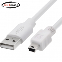 강원전자 넷메이트 USB2.0 AM-Mini 5핀 케이블 1m (화이트) NM-TUM210