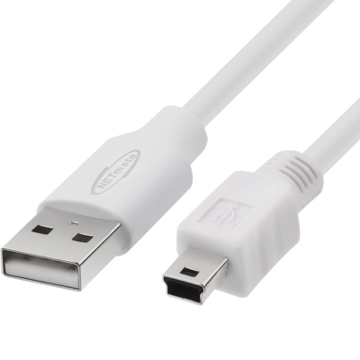 강원전자 넷메이트 USB2.0 AM-Mini 5핀 케이블 1m (화이트) NM-TUM210