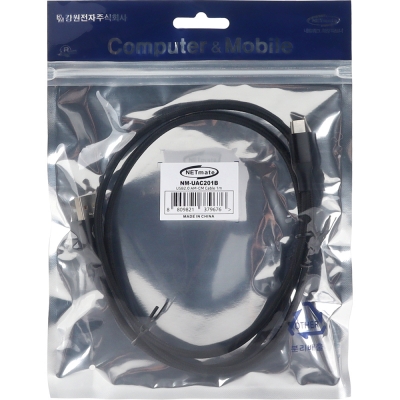 강원전자 넷메이트 USB2.0 AM-CM 케이블 1m (블랙) NM-UAC201B