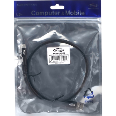 강원전자 넷메이트 USB3.2 Gen2 AM-CM 케이블 0.5m (블랙) NM-UAC3005B