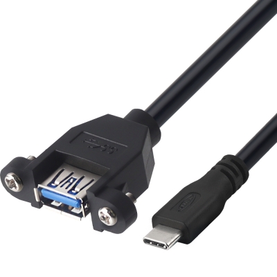 강원전자 넷메이트 USB3.0 연장 CM-AF 판넬형 케이블 0.3m (블랙) NM-UCF303SB