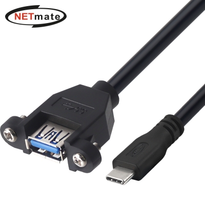 강원전자 넷메이트 USB3.0 연장 CM-AF 판넬형 케이블 0.5m (블랙) NM-UCF305SB