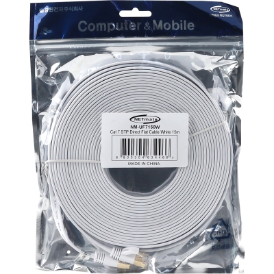 강원전자 넷메이트 CAT.7 STP FLAT 랜 케이블 15m (화이트) NM-UF7150W