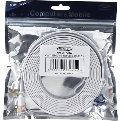 강원전자 넷메이트 CAT.7 STP FLAT 랜 케이블 7m (화이트) NM-UF770W