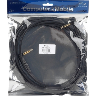 강원전자 넷메이트 TS(5.5 Mono) 마이크 양쪽 꺾임 케이블 5m NMC-AU505BAA