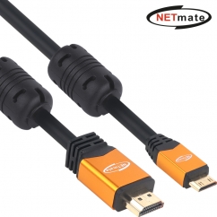 강원전자 넷메이트 Mini HDMI 2.0 Gold Metal 케이블 1m NMC-HMH10Z