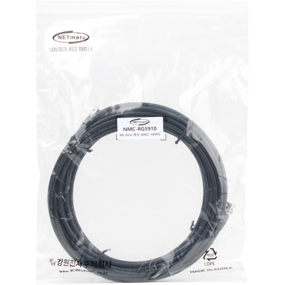 강원전자 넷메이트 RG-59 BNC-BNC 고주파 동축 케이블(주석도금 연동선/6합/75ohm) 10m NMC-RG5910