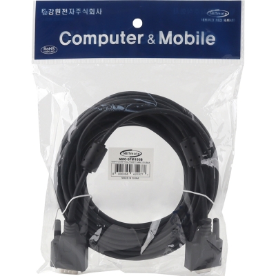 강원전자 넷메이트 9핀 M/F NULL MODEM 케이블 10m (블랙) NMC-SFM100B