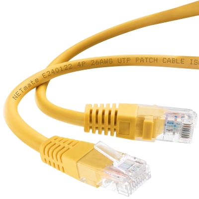 강원전자 넷메이트 CAT.5E UTP 랜 케이블 3m, 옐로우 NMC-U503Y
