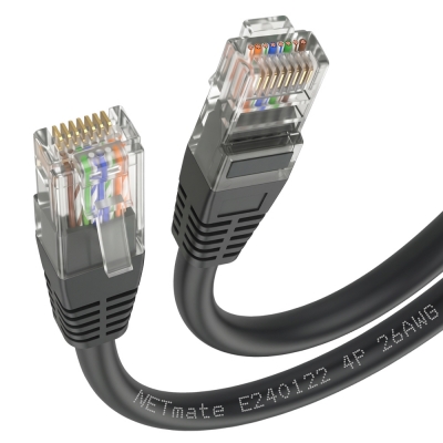 강원전자 넷메이트 CAT.5E UTP 랜 케이블 5m, 블랙 NMC-U505BK