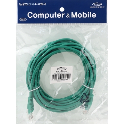 강원전자 넷메이트 CAT.5E UTP 랜 케이블 5m, 그린 NMC-U505GN