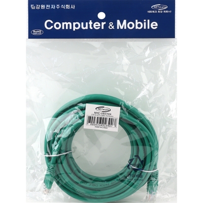 강원전자 넷메이트 CAT.6 UTP 랜 케이블 7m, 그린 NMC-U607GN