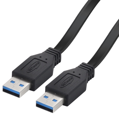 강원전자 넷메이트 USB3.0 AM-AM FLAT 케이블 1m (블랙) NMC-UA310F