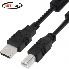 강원전자 넷메이트 USB2.0 AM-BM 케이블 1.8m (블랙/노이즈필터) NMC-UB218C